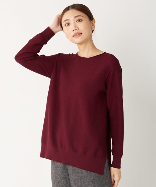 J.PRESS Ladies(J.プレス レディス)の「【洗える】エコテックスホールガーメント ニット(ニット/セーター・レディース・黄土色系/ネイビー系/ダルブルー系/ワイン系・SMALL)」の1枚目の写真