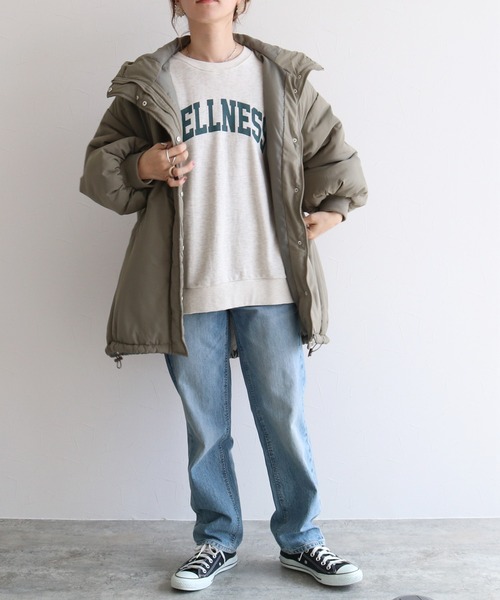 reca（レカ）の「ミドル丈中綿モンスターパーカー（ダウンジャケット/コート・レディース・アイボリー/ブラック/ベージュ/カーキ・M/L）」の6枚目の写真