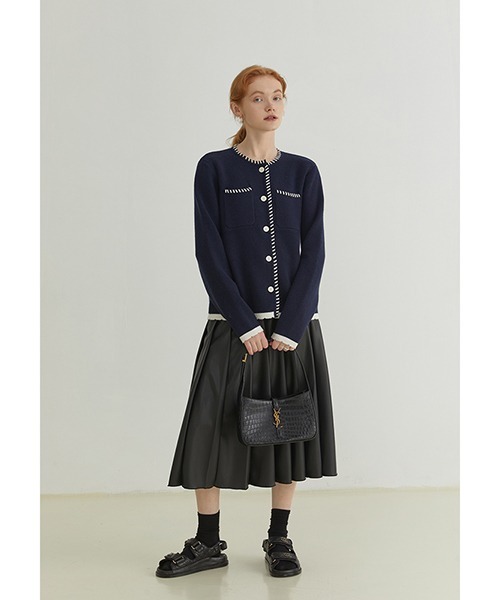 Fano Studios（ファノ ストゥディオズ）の「【Fano Studios】White stitch knit cardigan FQ21S110（カーディガン/ボレロ・レディース・ネイビー・M/L/S）」の10枚目の写真