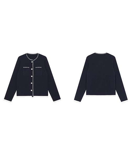 Fano Studios（ファノ ストゥディオズ）の「【Fano Studios】White stitch knit cardigan FQ21S110（カーディガン/ボレロ・レディース・ネイビー・M/L/S）」の13枚目の写真
