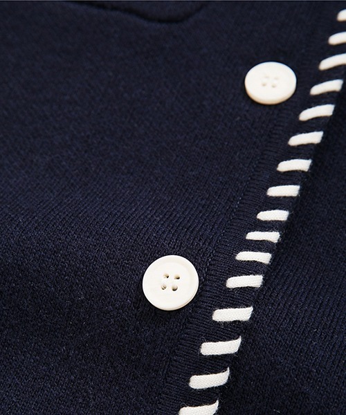 Fano Studios（ファノ ストゥディオズ）の「【Fano Studios】White stitch knit cardigan FQ21S110（カーディガン/ボレロ・レディース・ネイビー・M/L/S）」の14枚目の写真