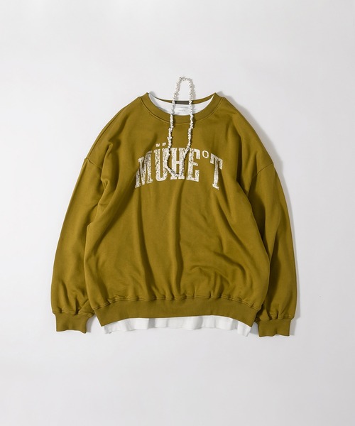 MUHET（ミュエータ）の「【3点セット】裏毛スウェット×ロンT×ネックレス（スウェット・レディース・ネイビー/ライトグリーン/マスタード・FREE）」の16枚目の写真