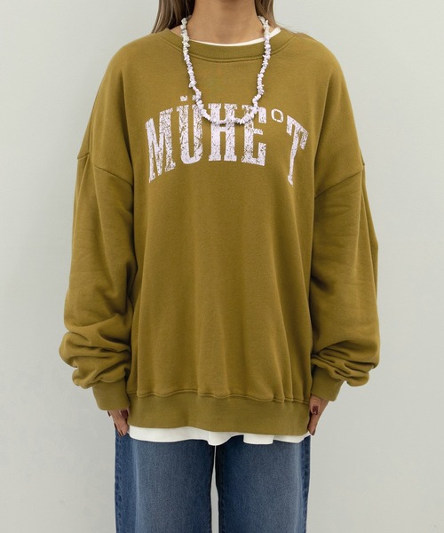 MUHET（ミュエータ）の「【3点セット】裏毛スウェット×ロンT×ネックレス（スウェット・レディース・ネイビー/ライトグリーン/マスタード・FREE）」の6枚目の写真