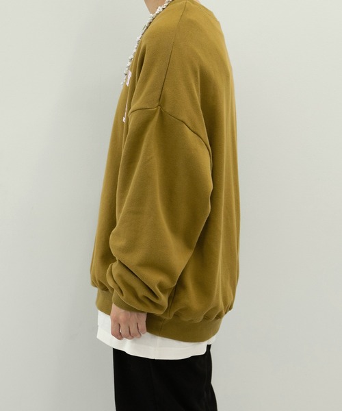 MUHET（ミュエータ）の「【3点セット】裏毛スウェット×ロンT×ネックレス（スウェット・レディース・ネイビー/ライトグリーン/マスタード・FREE）」の9枚目の写真