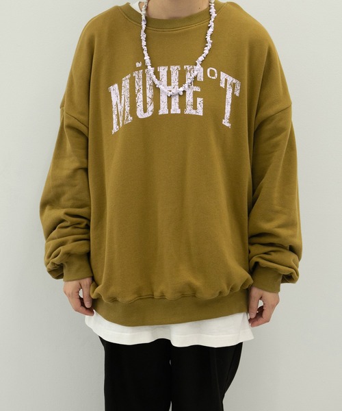 MUHET（ミュエータ）の「【3点セット】裏毛スウェット×ロンT×ネックレス（スウェット・レディース・ネイビー/ライトグリーン/マスタード・FREE）」の8枚目の写真
