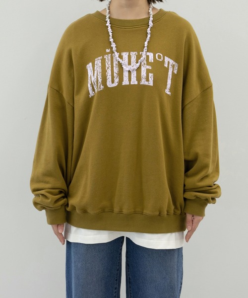 MUHET（ミュエータ）の「【3点セット】裏毛スウェット×ロンT×ネックレス（スウェット・レディース・ネイビー/ライトグリーン/マスタード・FREE）」の10枚目の写真