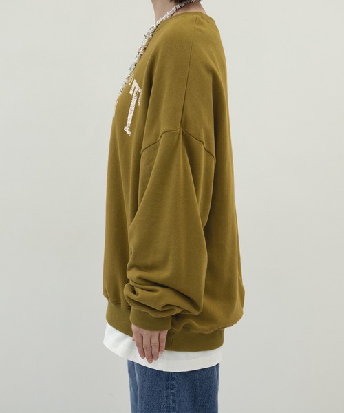 MUHET（ミュエータ）の「【3点セット】裏毛スウェット×ロンT×ネックレス（スウェット・レディース・ネイビー/ライトグリーン/マスタード・FREE）」の11枚目の写真