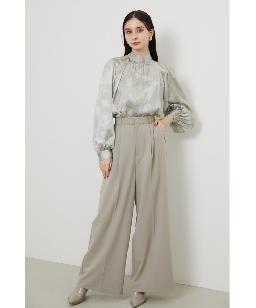 rienda(リエンダ)の「ロングワイドパンツ(スラックス・レディース・ライトグリーン/ブラック/ライトベージュ・SMALL/MEDIUM)」の11枚目の写真