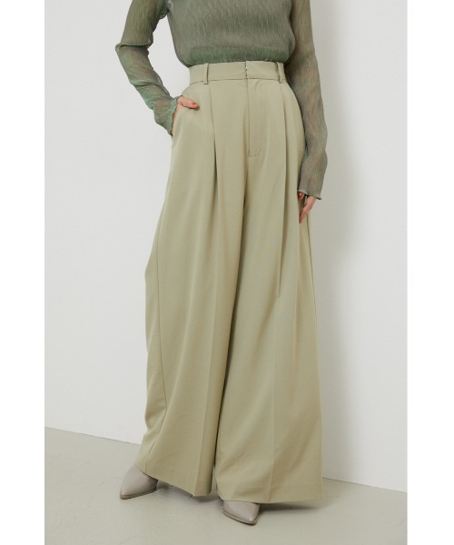 rienda(リエンダ)の「ロングワイドパンツ(スラックス・レディース・ライトグリーン/ブラック/ライトベージュ・SMALL/MEDIUM)」の12枚目の写真