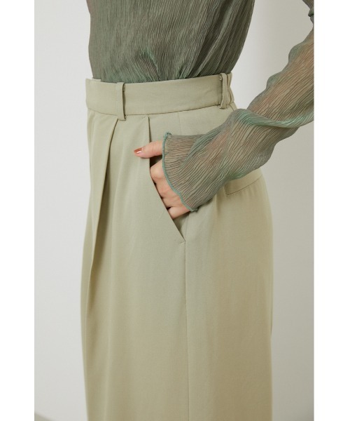 rienda(リエンダ)の「ロングワイドパンツ(スラックス・レディース・ライトグリーン/ブラック/ライトベージュ・SMALL/MEDIUM)」の9枚目の写真