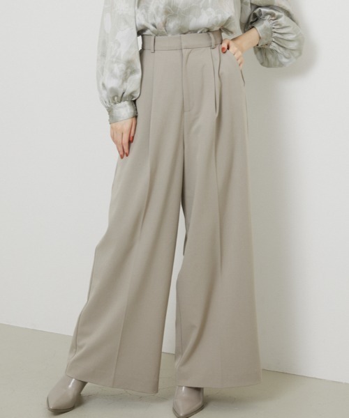 rienda(リエンダ)の「ロングワイドパンツ(スラックス・レディース・ライトグリーン/ブラック/ライトベージュ・SMALL/MEDIUM)」の21枚目の写真