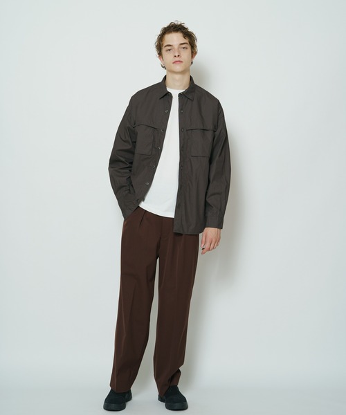 So_lemn（ソレム）の「【so_lemn/ソレム】ウールギャバジンワイドスラックスパンツ（スラックス・メンズ・ブラウン/ネイビー・1/2）」の14枚目の写真
