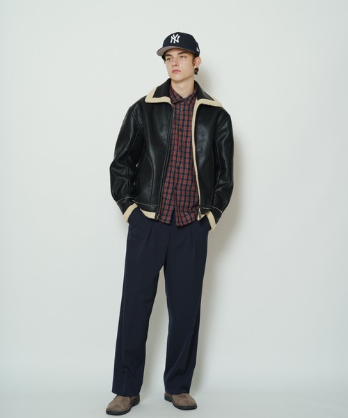 So_lemn（ソレム）の「【so_lemn/ソレム】ウールギャバジンワイドスラックスパンツ（スラックス・メンズ・ブラウン/ネイビー・1/2）」の18枚目の写真