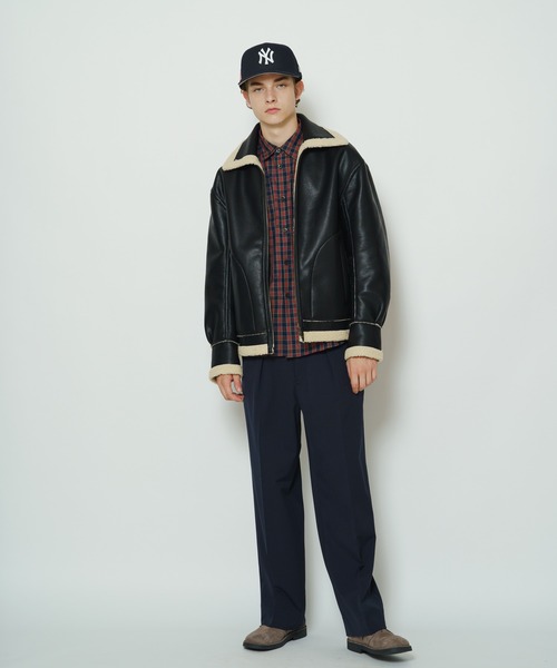 So_lemn（ソレム）の「【so_lemn/ソレム】ウールギャバジンワイドスラックスパンツ（スラックス・メンズ・ブラウン/ネイビー・1/2）」の19枚目の写真