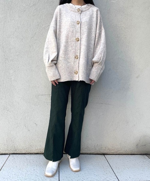 JUGLANS(ユグランス)の「☆ レトロなムード。幾何学柄フロントスリットフレアパンツ(その他パンツ・レディース・ブラック/ブラウン/オフホワイト/モスグリーン・FREE)」の13枚目の写真