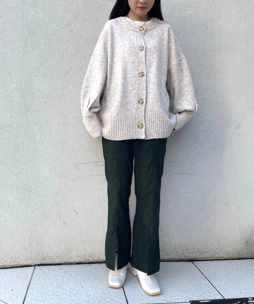 JUGLANS(ユグランス)の「☆ レトロなムード。幾何学柄フロントスリットフレアパンツ(その他パンツ・レディース・ブラック/ブラウン/オフホワイト/モスグリーン・FREE)」の12枚目の写真