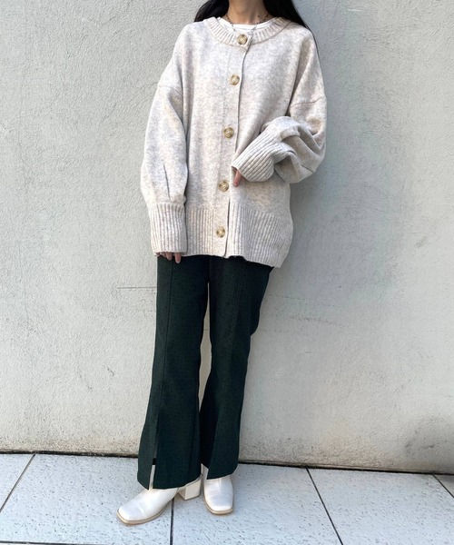 JUGLANS(ユグランス)の「☆ レトロなムード。幾何学柄フロントスリットフレアパンツ(その他パンツ・レディース・ブラック/ブラウン/オフホワイト/モスグリーン・FREE)」の11枚目の写真