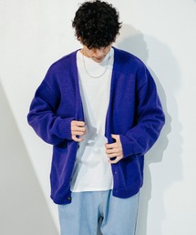 オーバーサイズ モヘアライク ニットルーズカーディガン