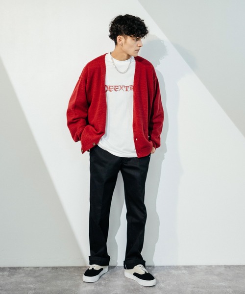 Ressaca（レサーカ）の「オーバーサイズ モヘアライク ニットルーズカーディガン（カーディガン/ボレロ・メンズ・ブラック/グリーン/マスタード/パープル/レッド/グレー・M/L）」の19枚目の写真