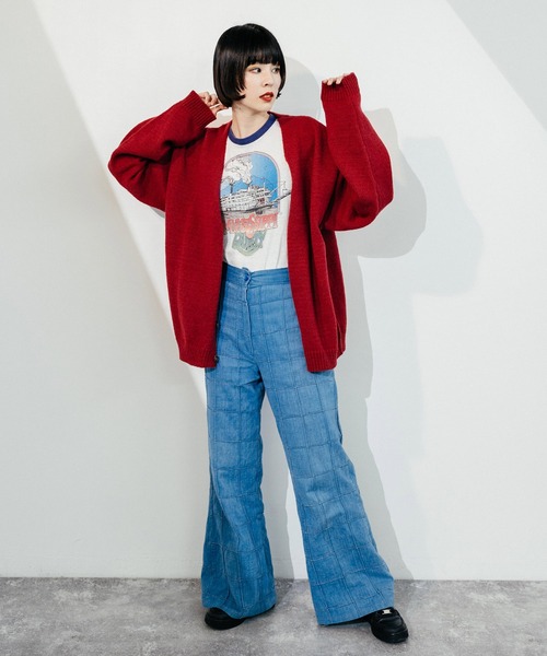 Ressaca（レサーカ）の「オーバーサイズ モヘアライク ニットルーズカーディガン（カーディガン/ボレロ・メンズ・ブラック/グリーン/マスタード/パープル/レッド/グレー・M/L）」の22枚目の写真