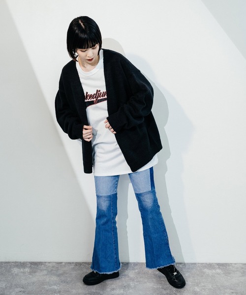 Ressaca（レサーカ）の「オーバーサイズ モヘアライク ニットルーズカーディガン（カーディガン/ボレロ・メンズ・ブラック/グリーン/マスタード/パープル/レッド/グレー・M/L）」の17枚目の写真