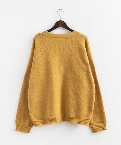 Ressaca（レサーカ）の「オーバーサイズ モヘアライク ニットルーズカーディガン（カーディガン/ボレロ・メンズ・ブラック/グリーン/マスタード/パープル/レッド/グレー・M/L）」の13枚目の写真