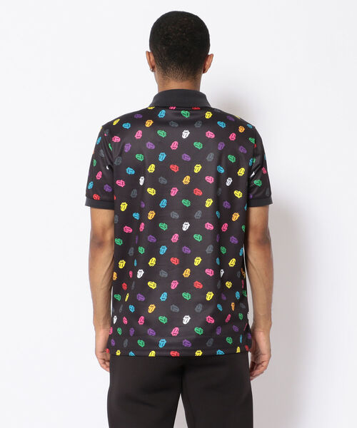 RAWLIFE(ロウライフ)の「BACK SPIN!/バックスピン!/【RollingStones】RS LICKS Pattern POLO SHIRT(ポロシャツ・メンズ・ホワイト/その他/ブラック・MEDIUM/LARGE/X-LARGE/SMALL)」の5枚目の写真