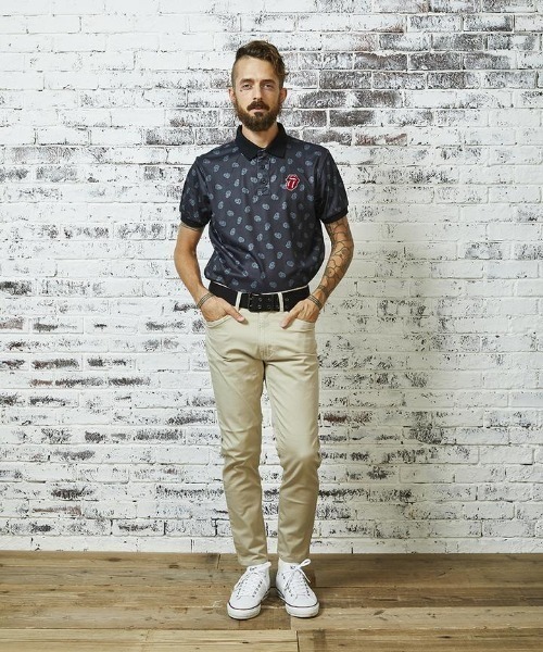 RAWLIFE(ロウライフ)の「BACK SPIN!/バックスピン!/【RollingStones】RS LICKS Pattern POLO SHIRT(ポロシャツ・メンズ・ホワイト/その他/ブラック・MEDIUM/LARGE/X-LARGE/SMALL)」の10枚目の写真