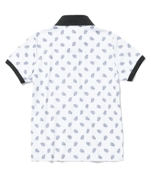RAWLIFE(ロウライフ)の「BACK SPIN!/バックスピン!/【RollingStones】RS LICKS Pattern POLO SHIRT(ポロシャツ・メンズ・ホワイト/その他/ブラック・MEDIUM/LARGE/X-LARGE/SMALL)」の7枚目の写真