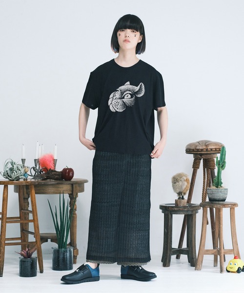 bedsidedrama（ベットサイドドラマ）の「Layerd T One-piece -SPACE CAT-（ワンピース・レディース・ブラック/ホワイト・2/1）」の2枚目の写真