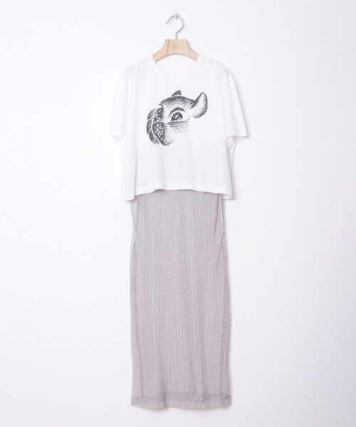 bedsidedrama（ベットサイドドラマ）の「Layerd T One-piece -SPACE CAT-（ワンピース・レディース・ブラック/ホワイト・2/1）」の12枚目の写真