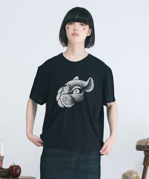 bedsidedrama（ベットサイドドラマ）の「Layerd T One-piece -SPACE CAT-（ワンピース・レディース・ブラック/ホワイト・2/1）」の6枚目の写真