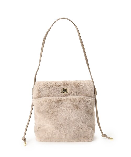 DRESKIP（ドレスキップ）の「◆フェイクファーノットショルダー（ショルダーバッグ・レディース・チャコールグレー/ブラウン系1/アイボリー/アイボリー系/ベージュ・00）」の10枚目の写真