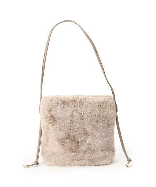 DRESKIP（ドレスキップ）の「◆フェイクファーノットショルダー（ショルダーバッグ・レディース・チャコールグレー/ブラウン系1/アイボリー/アイボリー系/ベージュ・00）」の7枚目の写真