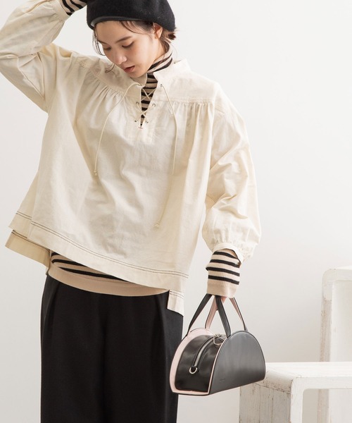 POU DOU DOU（プードゥドゥ）の「マリンブラウス（シャツ/ブラウス・レディース・ブラック/インディゴブルー/キナリ・3）」の4枚目の写真