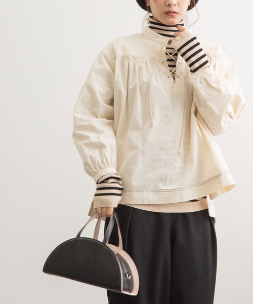 POU DOU DOU（プードゥドゥ）の「マリンブラウス（シャツ/ブラウス・レディース・ブラック/インディゴブルー/キナリ・3）」の8枚目の写真