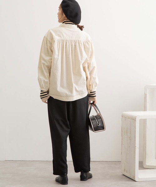 POU DOU DOU（プードゥドゥ）の「マリンブラウス（シャツ/ブラウス・レディース・ブラック/インディゴブルー/キナリ・3）」の13枚目の写真