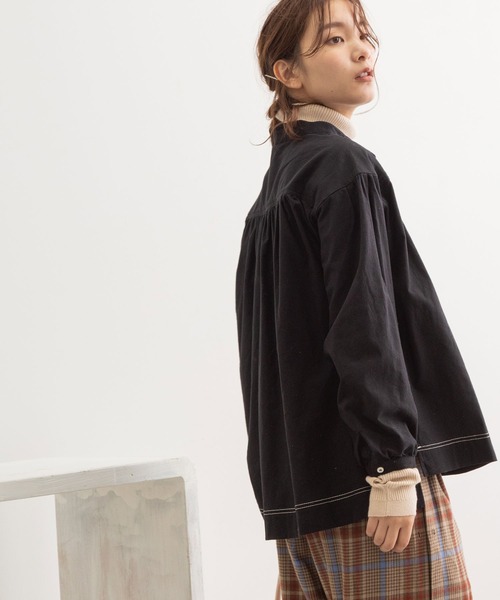 POU DOU DOU（プードゥドゥ）の「マリンブラウス（シャツ/ブラウス・レディース・ブラック/インディゴブルー/キナリ・3）」の16枚目の写真