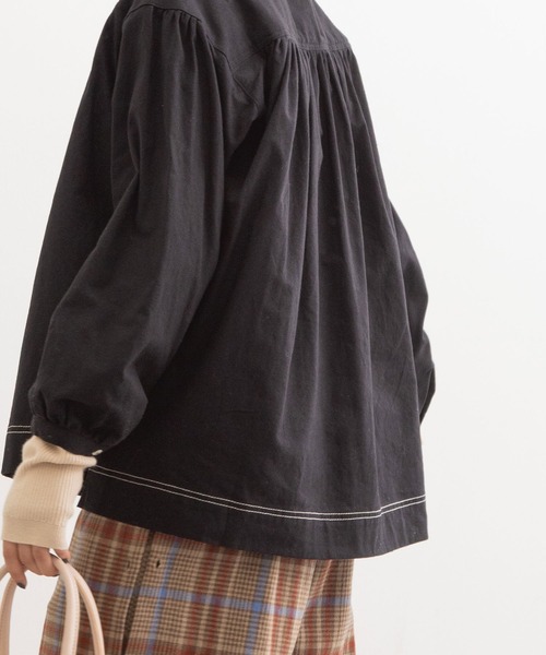 POU DOU DOU（プードゥドゥ）の「マリンブラウス（シャツ/ブラウス・レディース・ブラック/インディゴブルー/キナリ・3）」の18枚目の写真