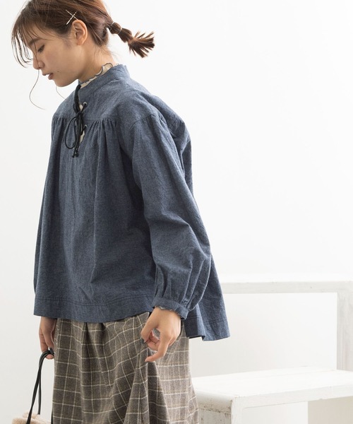 POU DOU DOU（プードゥドゥ）の「マリンブラウス（シャツ/ブラウス・レディース・ブラック/インディゴブルー/キナリ・3）」の22枚目の写真