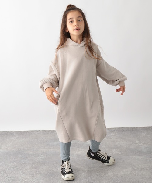 GLOBAL WORK（グローバルワーク）の「【キッズ】イージーDRY/パーカーワンピース/238347（ワンピース・キッズ・アイボリー/ライトパープル・110cm/100cm/120cm/130cm/140cm/150cm/160cm）」の5枚目の写真