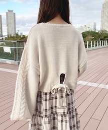 バックリボンケーブルニット【ZOZOTOWN限定アイテム】
