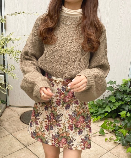 apres jour(アプレジュール)の「バックリボンケーブルニット【ZOZOTOWN限定アイテム】(ニット/セーター・レディース・アイボリー/ボルドー/ピンクベージュ/モカ/ラベンダー・X-LARGE/フリー)」の11枚目の写真