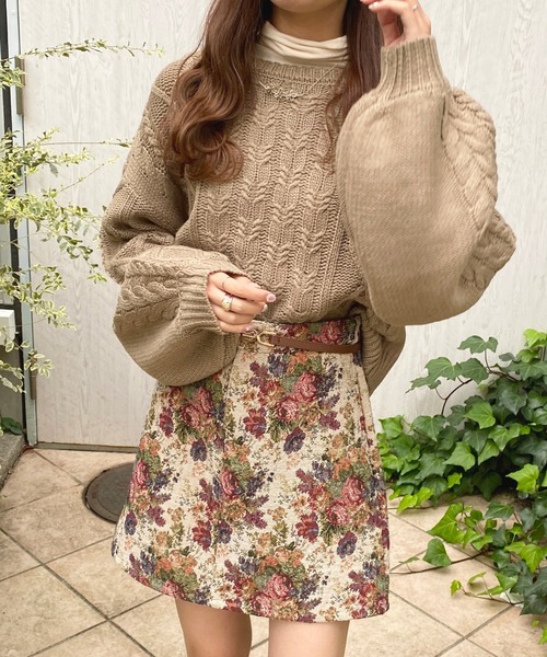 apres jour(アプレジュール)の「バックリボンケーブルニット【ZOZOTOWN限定アイテム】(ニット/セーター・レディース・アイボリー/ボルドー/ピンクベージュ/モカ/ラベンダー・X-LARGE/フリー)」の12枚目の写真