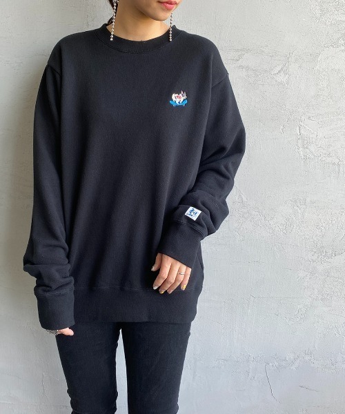 The Endless Summer（エンドレスサマー）の「[THE ENDLESS SUMMER/エンドレスサマー] 別注 BUHIワンポイント刺繍クルーネックスウェット（スウェット・レディース・ブラック/グレー/グリーン/バーガンディー・M/L/XL）」の8枚目の写真