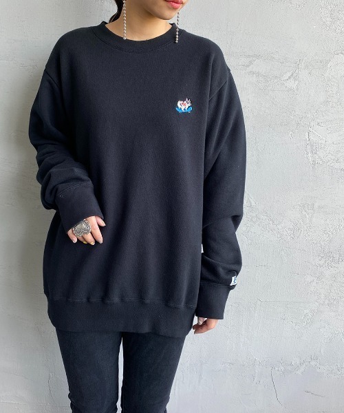 The Endless Summer（エンドレスサマー）の「[THE ENDLESS SUMMER/エンドレスサマー] 別注 BUHIワンポイント刺繍クルーネックスウェット（スウェット・レディース・ブラック/グレー/グリーン/バーガンディー・M/L/XL）」の5枚目の写真