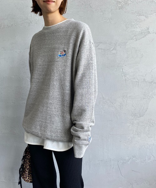 The Endless Summer（エンドレスサマー）の「[THE ENDLESS SUMMER/エンドレスサマー] 別注 BUHIワンポイント刺繍クルーネックスウェット（スウェット・レディース・ブラック/グレー/グリーン/バーガンディー・M/L/XL）」の14枚目の写真