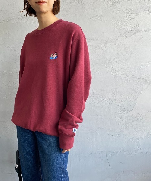 The Endless Summer（エンドレスサマー）の「[THE ENDLESS SUMMER/エンドレスサマー] 別注 BUHIワンポイント刺繍クルーネックスウェット（スウェット・レディース・ブラック/グレー/グリーン/バーガンディー・M/L/XL）」の22枚目の写真