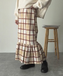 Riberry | 起毛チェックマーメイドスカート(スカート)