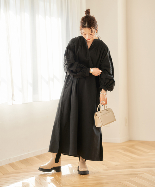 eness(エネス)の「【ENESS/エネス】 サイドゴアミドルブーツ◆(ブーツ・レディース・ブラック/ベージュ・36/38/37/35)」の4枚目の写真